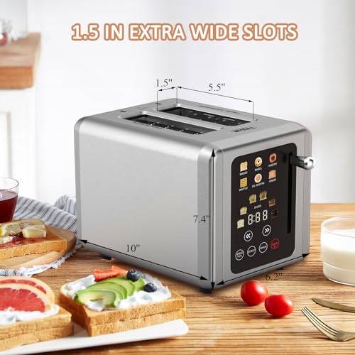 Stainless Steel 2 Slice Digital Toaster with Extra Wide Slots L3928