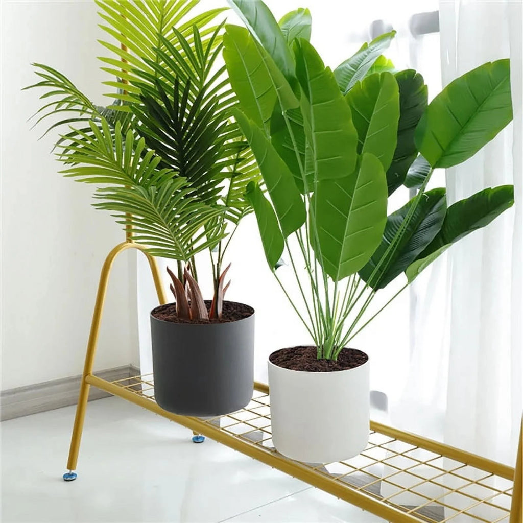 Indoor Planters Set with Wooden Legs Floor Standing Flower Pot W991253