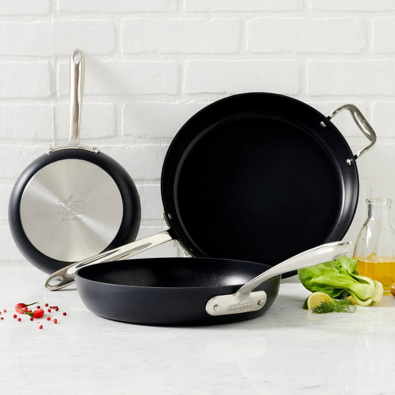 3 Piece Hard-Anodized Fry Pan Set N8412