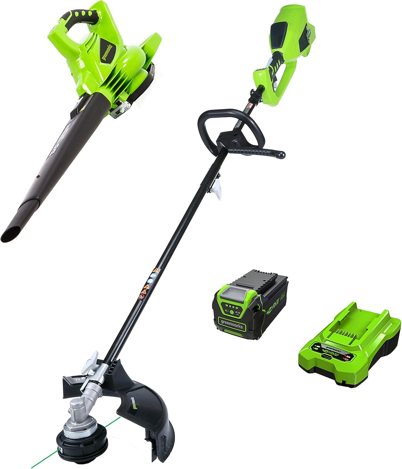 40V Cordless String Trimmer and Blower/Vac with 4Ah Li-Ion Battery F6431