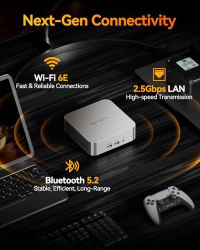 Mini PC AMD Ryzen 7 8745HS 32GB DDR5 1TB PCIe 4.0 NVMe SSD Windows 11 Pro Radeon 780M USB4 WiFi 6E BT5.2 2.5G LAN V504