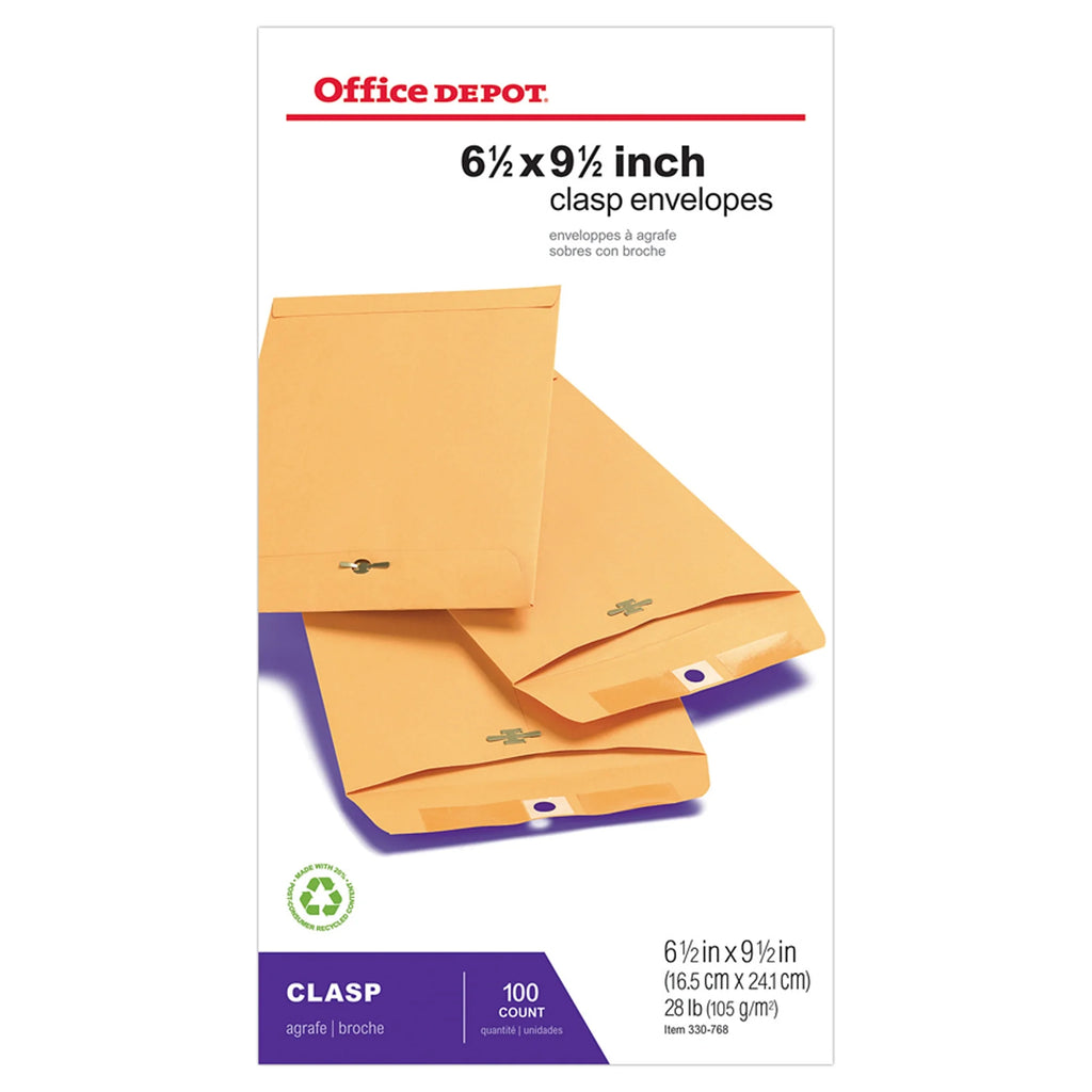 Brown Clasp Envelopes, 6 1/2" x 9 1/2", Box Of 100 I503976