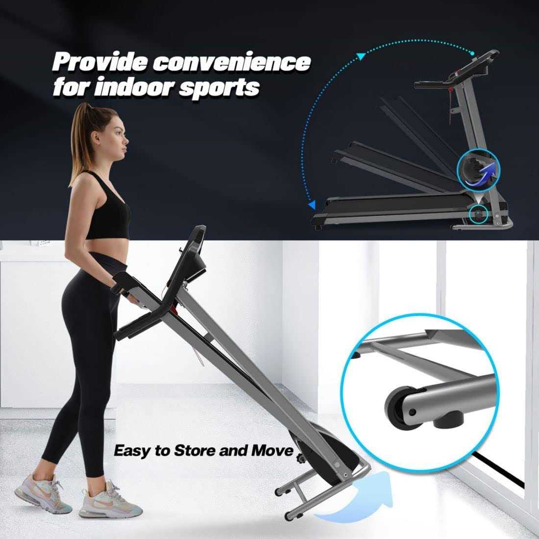 Foldable Electric Treadmill with Incline P775605