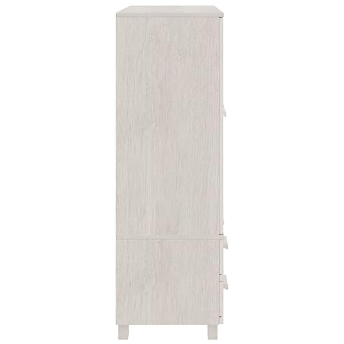 Solid Pinewood Wardrobe Dark Gray R367017