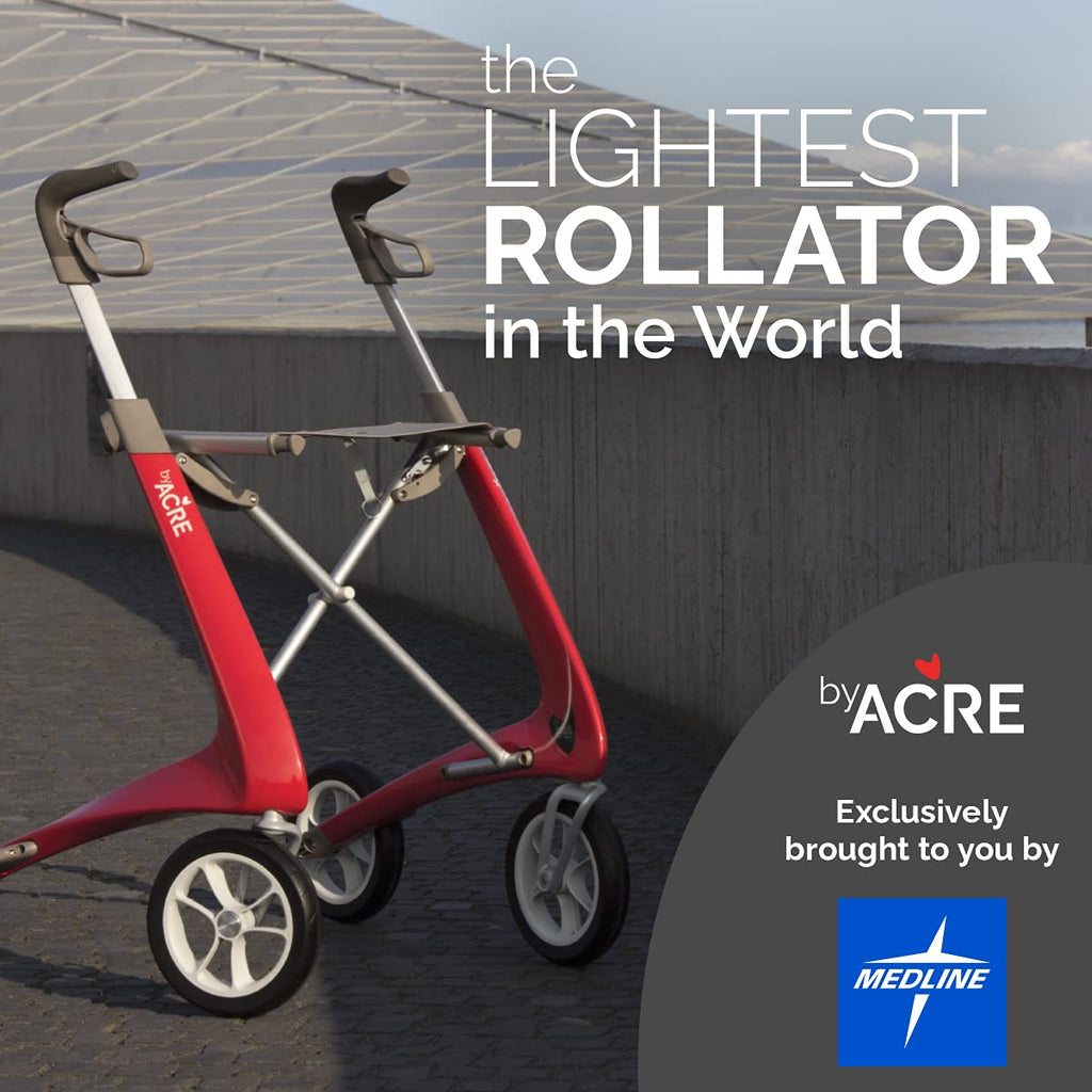 Wide Track Oyster White Rollator Walker with Organizer Bag L679