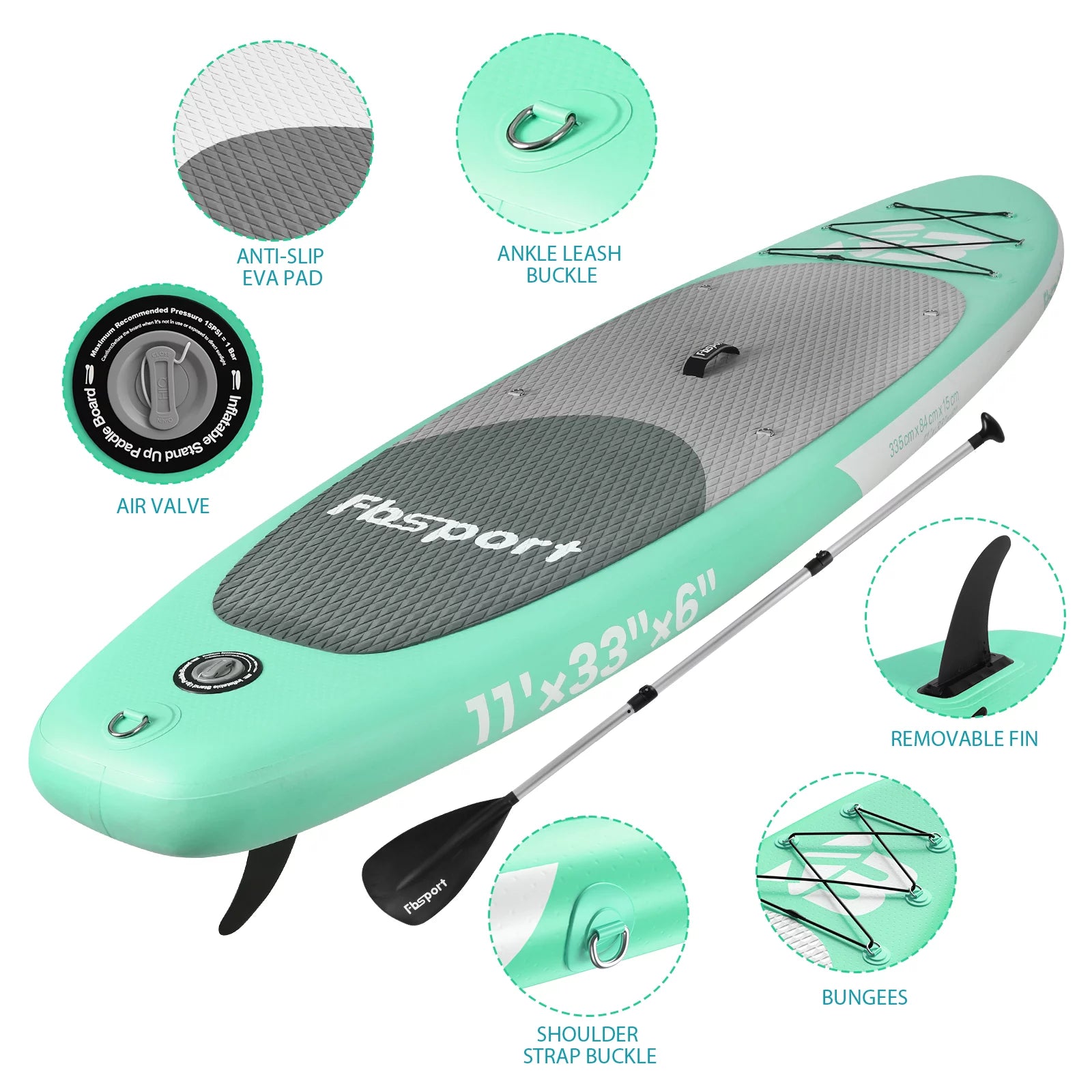 Inflatable Electric Paddle Board 11' Length with Electric Pump B3268