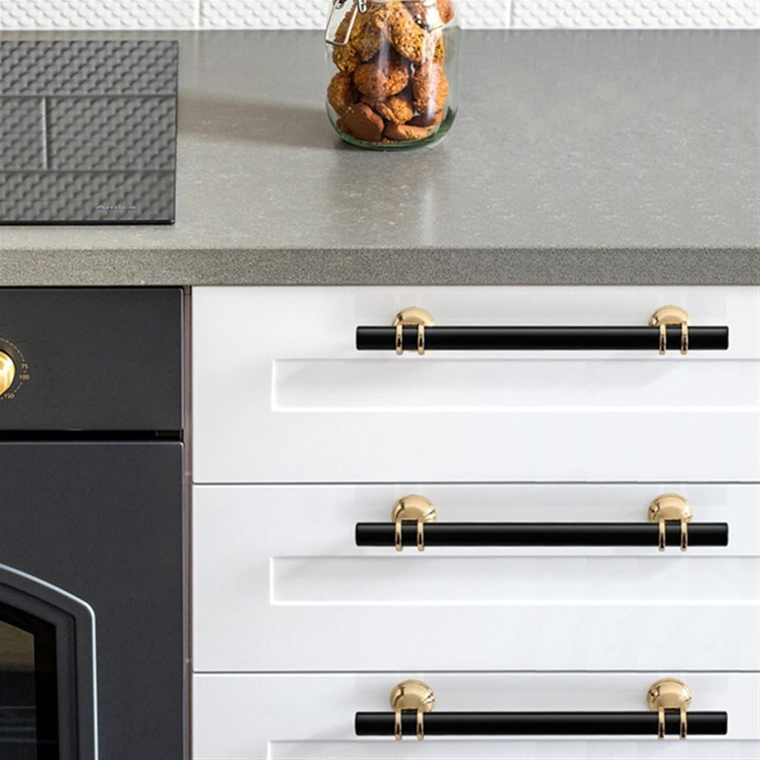 Black Gold Zinc Alloy Cabinet Handles C691384