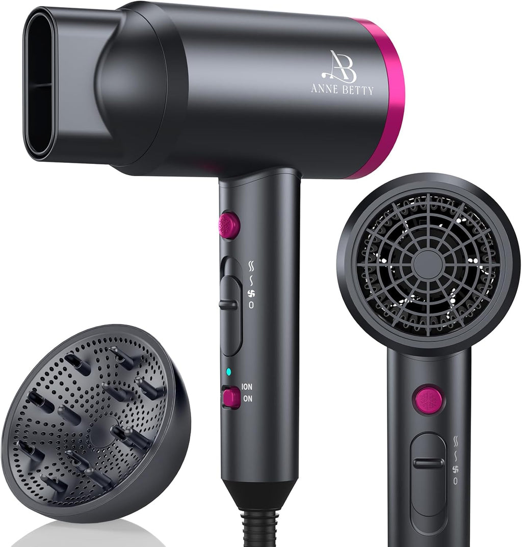 1800 Watt Ionic Hair Dryer with Diffuser and Nozzle G53037