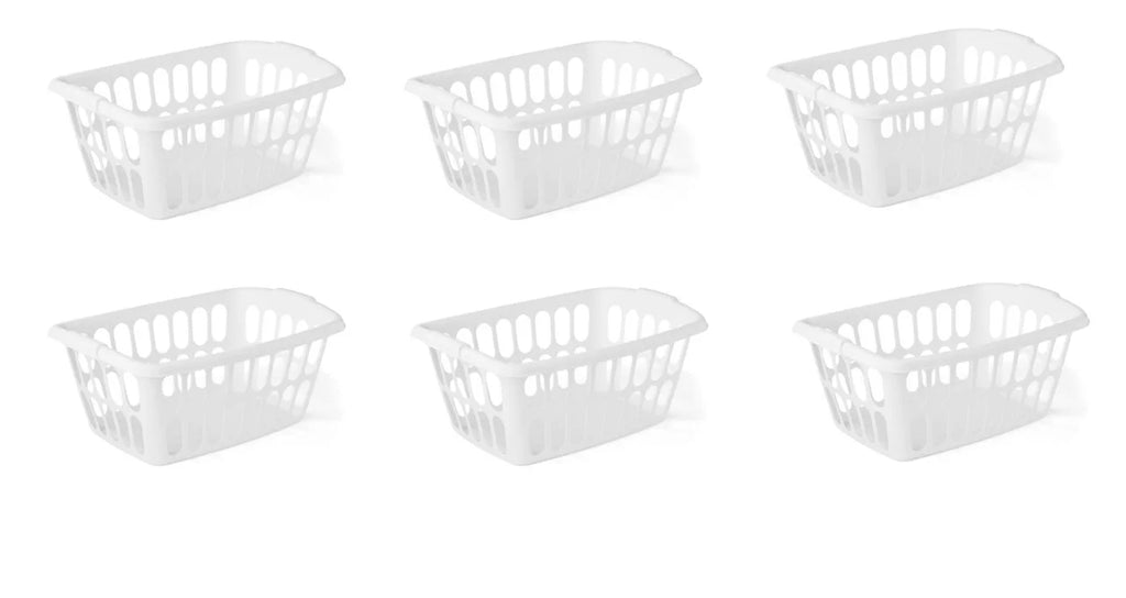 White 6 Pack Rectangular Plastic Laundry Basket K235