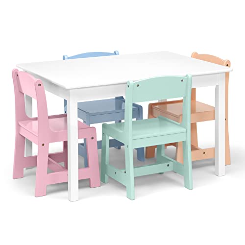 White Table with 4 Chairs L361524