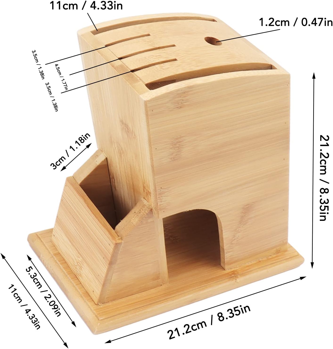 Wooden Knife Block with Non Slip Felt Mat U156