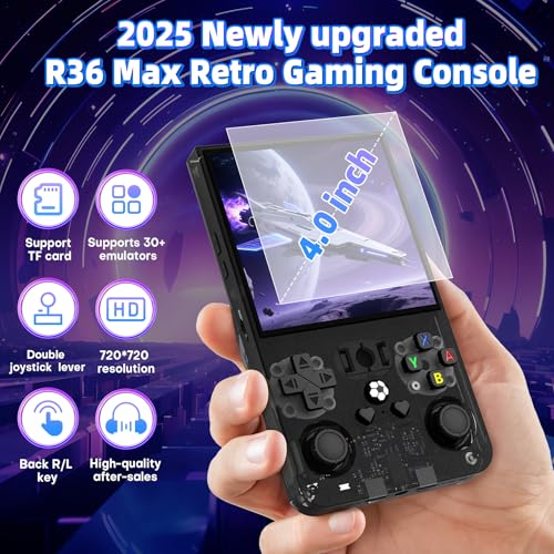 Retro Handheld Gaming Console with 64GB TF Card Transparent Gray Q19438
