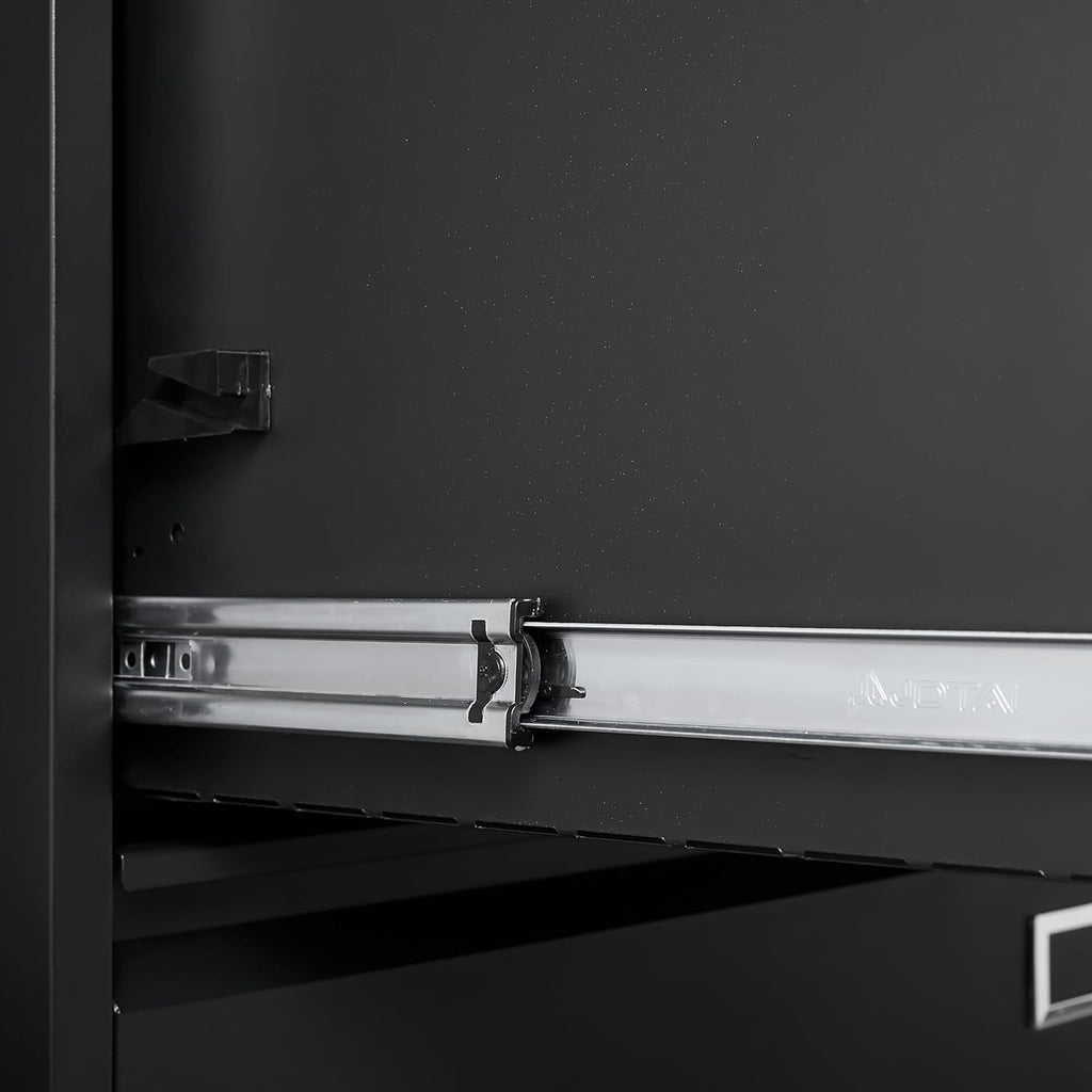 Black 3 Drawer Metal Lateral File Cabinet V964