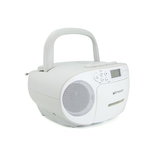 Black Portable CD Cassette Boombox with AM FM Radio J2736