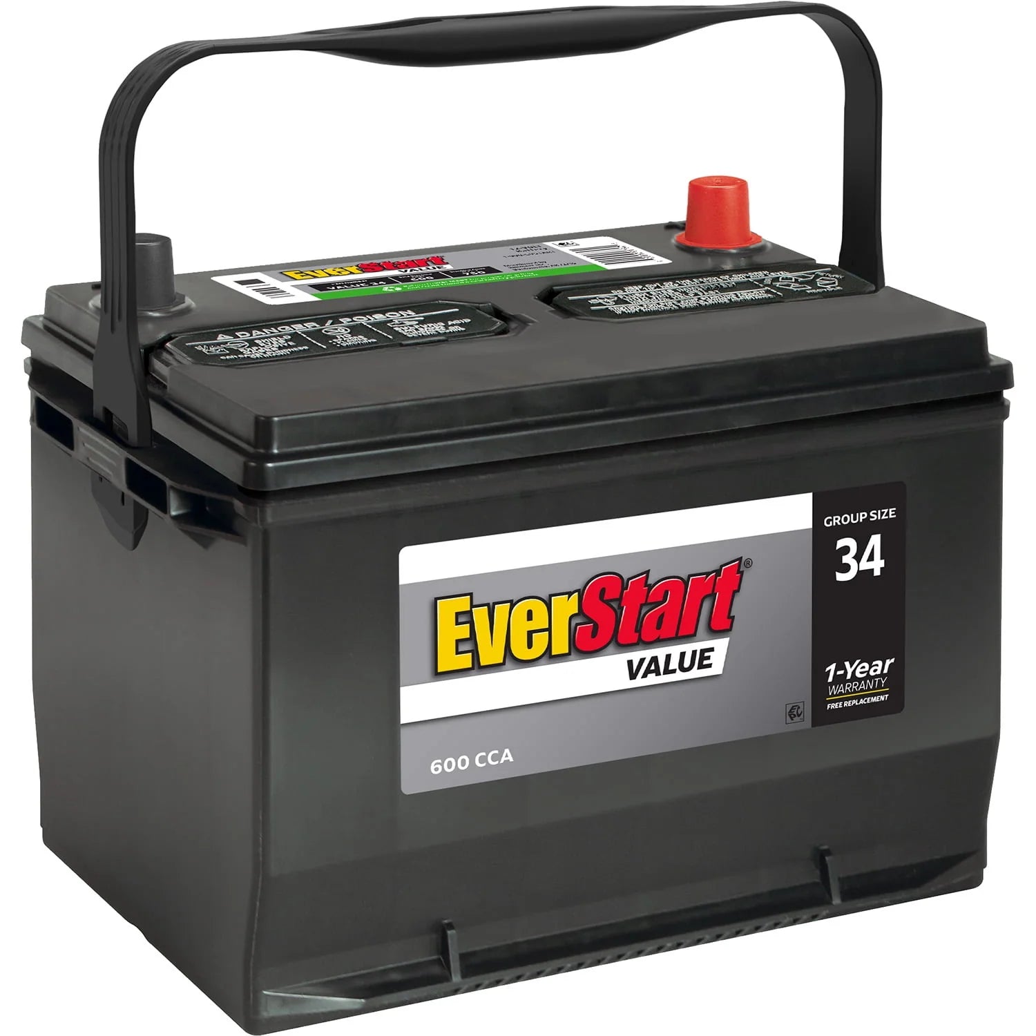 Group Size 34 12 Volt 600 CCA Lead Acid Automotive Battery N910
