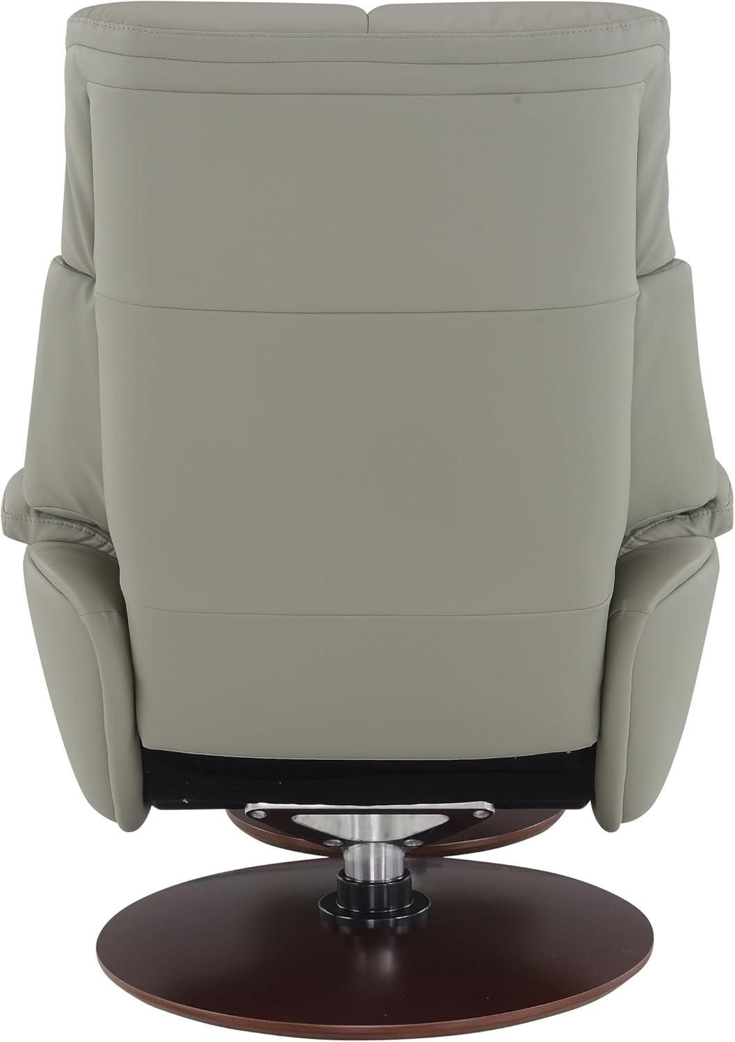 Gray Leather Swivel Chair with Ottoman A931090
