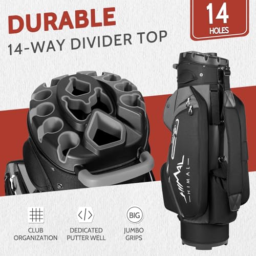 14-Way Golf Cart Bag with Full Length Divider Top and Rain Cover E783