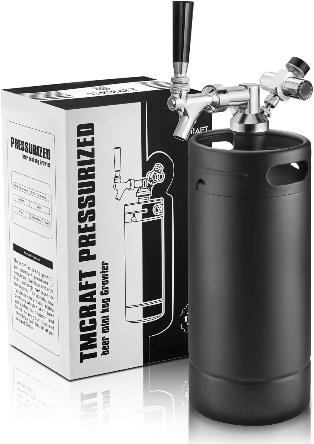 128oz Pressurized Stainless Steel Mini Keg with Cooler Jacket F1248