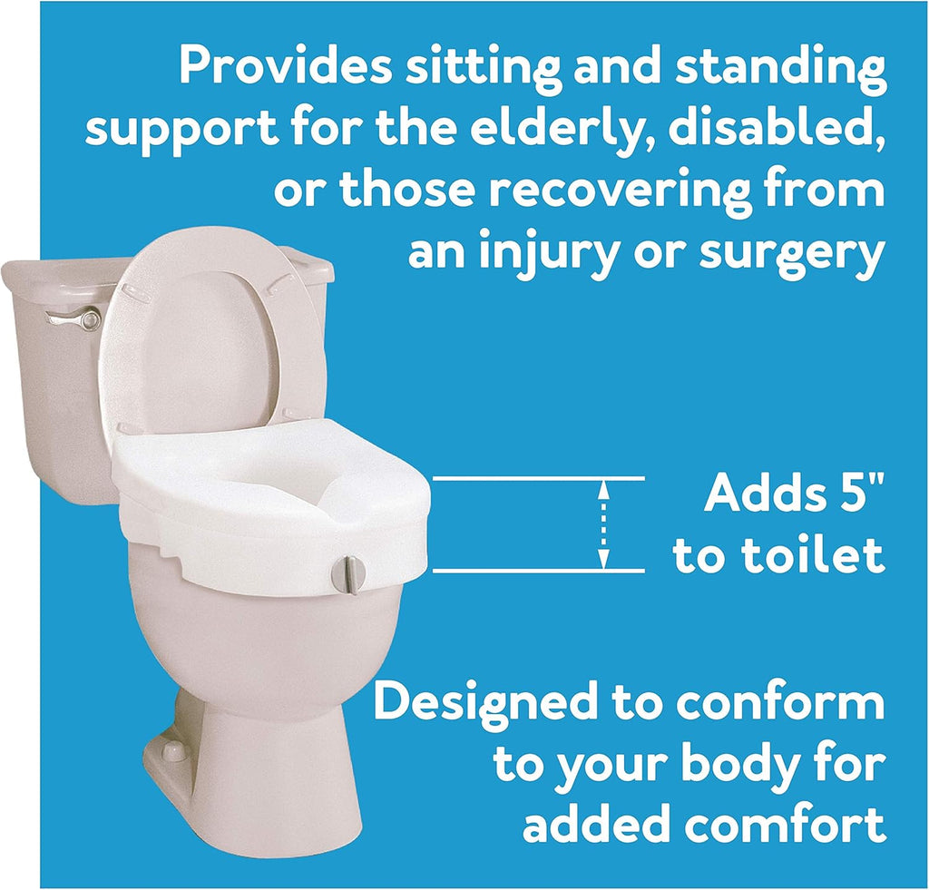 White 5 Inch Raised Toilet Seat X6253