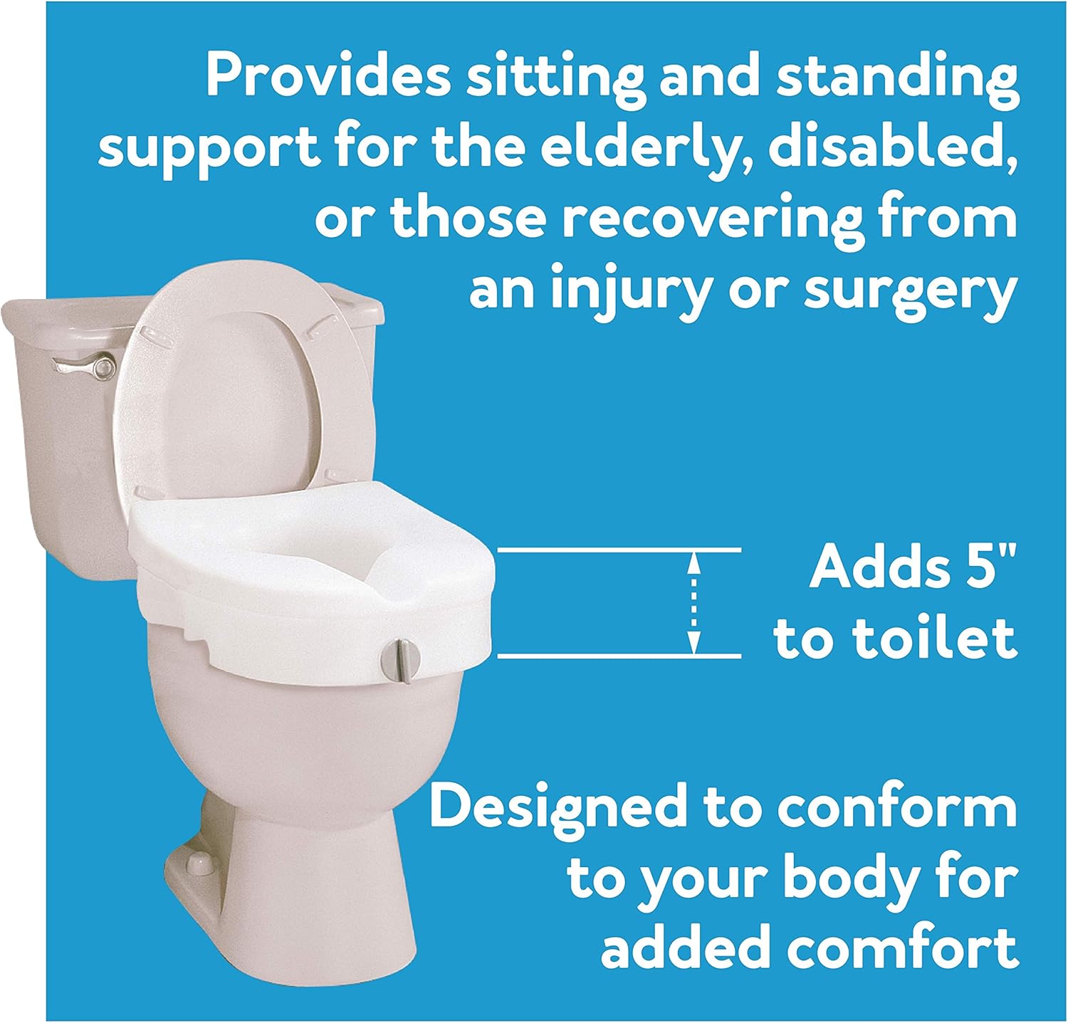 White 5 Inch Raised Toilet Seat X6253