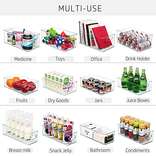 8 PACK Stackable Clear Plastic Pantry Organizer Bins Z241