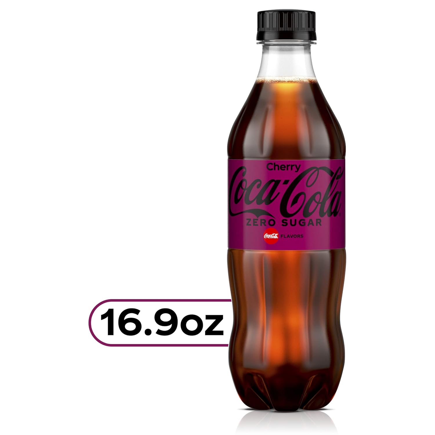 Cherry Coke Zero Sugar Soda Soft Drink, 16.9 fl oz, 12 Pack M948