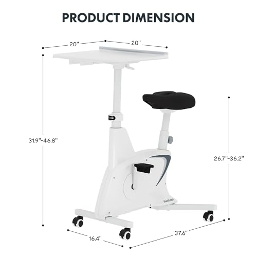White 3-IN-1 Exercise Bike with Adjustable Resistance LCD Display Seat Desktop O1119