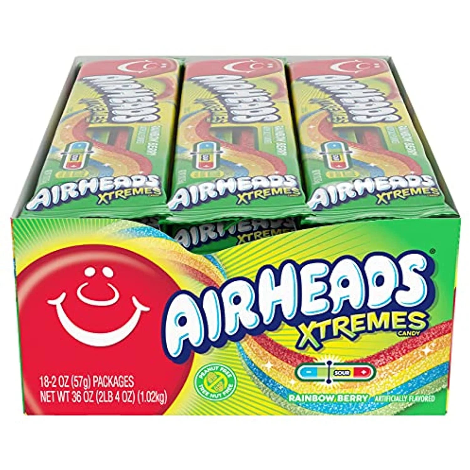 Rainbow Berry Sour Candy, 2 Oz (Pack Of 18) W17634