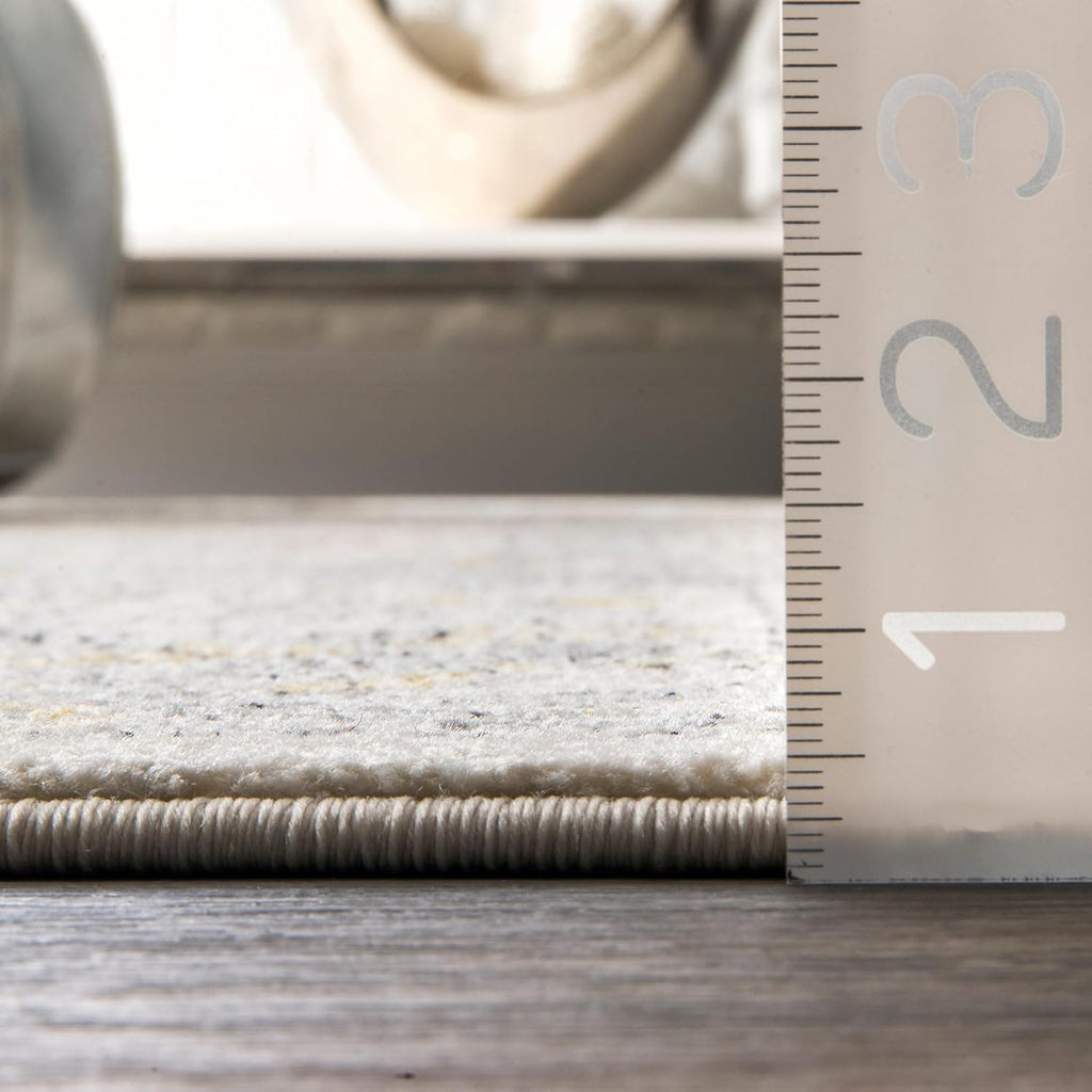 2x10 Runner Rug Gold/Off-White D613