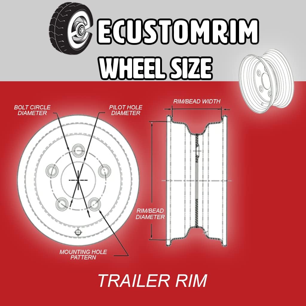 ST205/75D15 15 in. Load C 5 Lug Silver Spoke Wheel Trailer Tire On Rim E13884