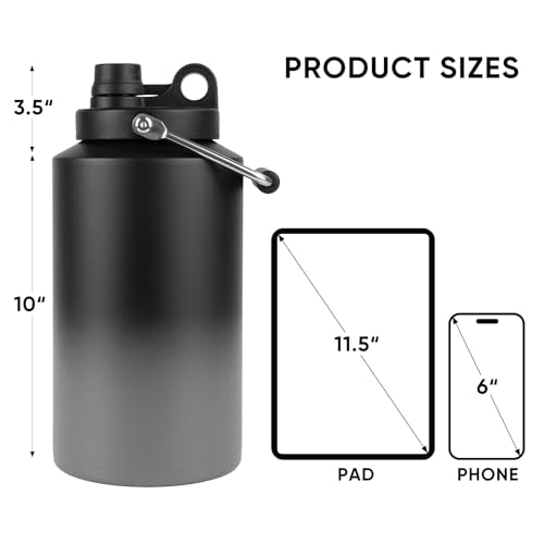Insulated Gallon Jug, 128oz Stainless Steel Double Vacuum Water Bottle M8129