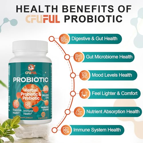 300 Billion CFU 24 Strains Probiotic with 15 Organic Herbs Prebiotics Blend O596