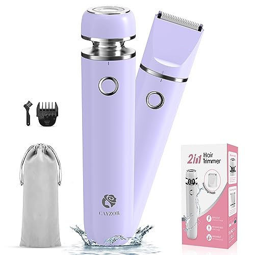 2-in-1 Wet/Dry Electric Bikini Trimmer and Shaver Kit (Purple) N438259