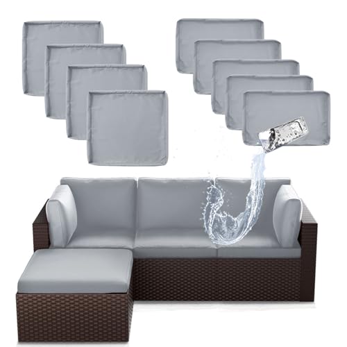 9p Waterproof Teal Blue Patio Cushion Covers P846916