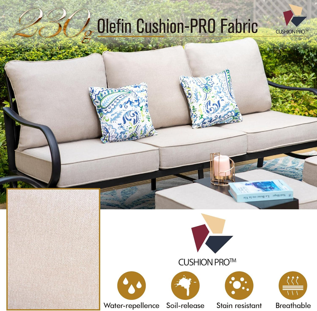 Patio Furniture Chair Set for 2 with 2 Swivel Padded Sofa Chair S904