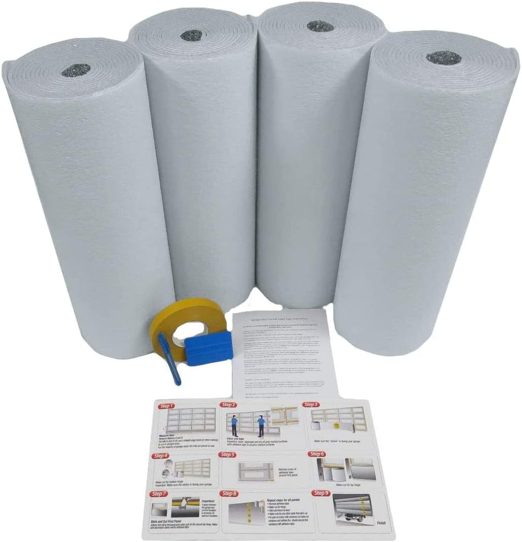 White Reflective Foam Core 2 Car Garage Door Insulation Kit 18FT x 8FT L7378