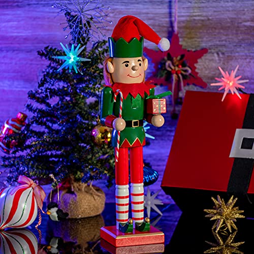 Red and Green Wooden Nutcracker 15" C971827