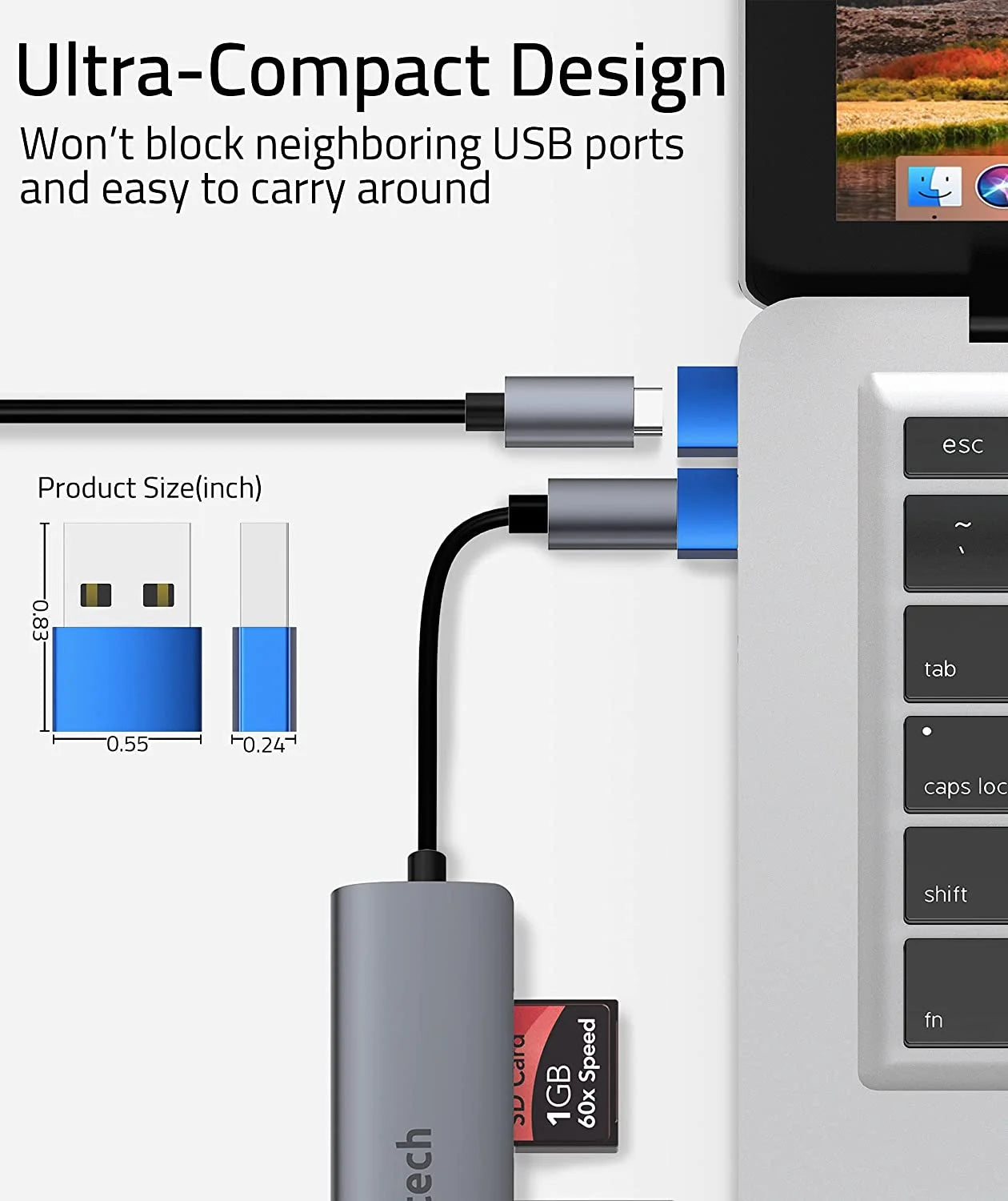 USB C Female to USB A Male Adapter 3 Pack L4664