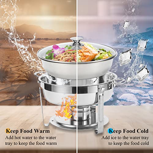 2 Pack Gold 5 Qt Chafing Dish Buffet Set with Glass Lid J529939