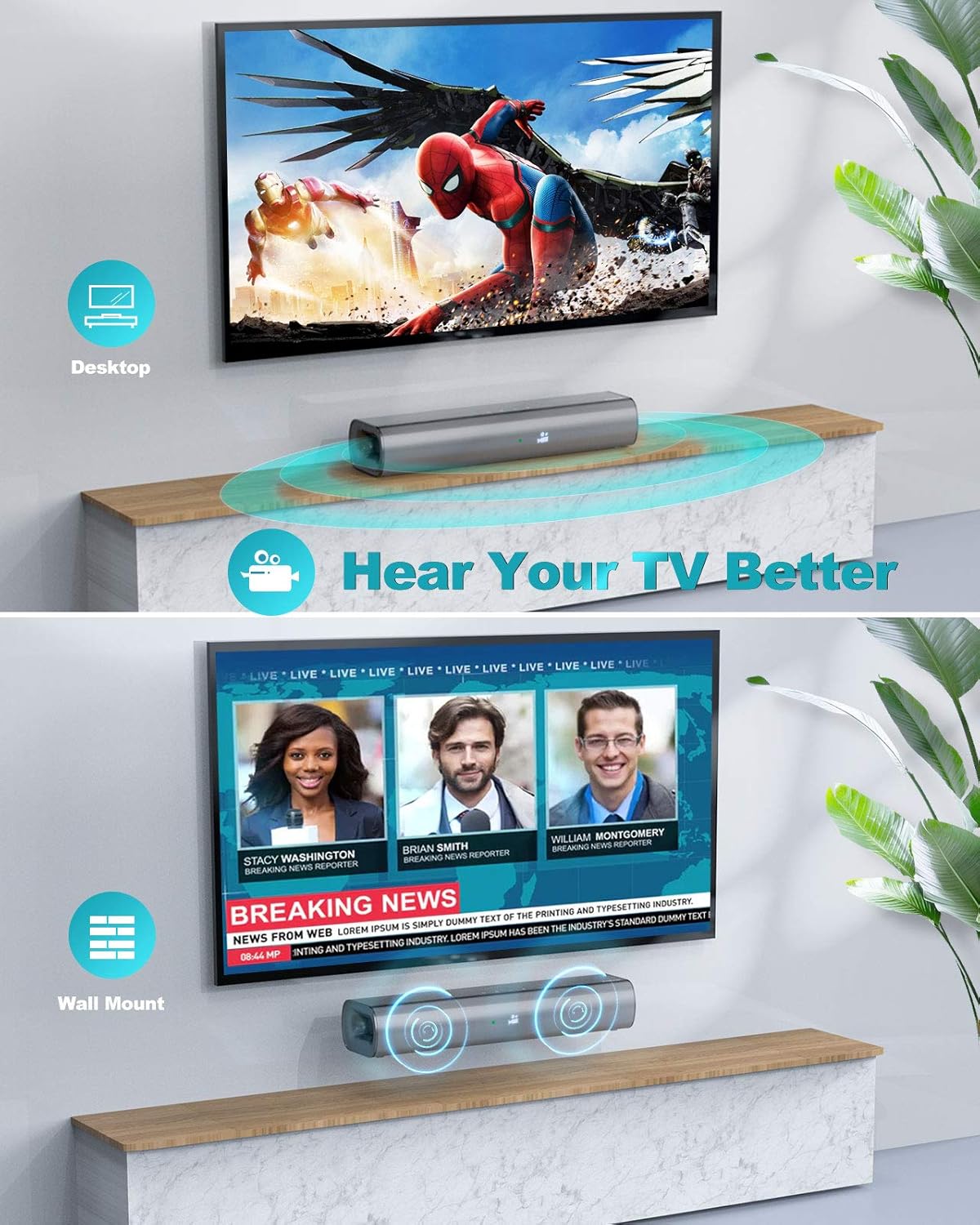 Mini Soundbar, 2.0 Channel, Bluetooth 5.0 T56448
