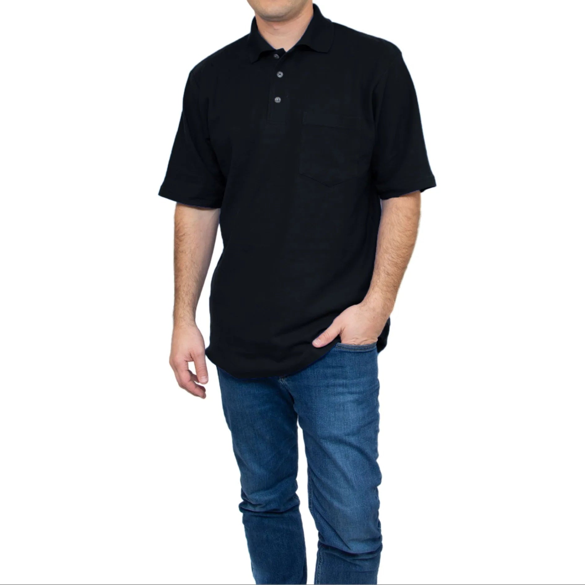 All American Clothing Pique Cotton Polo With Pocket