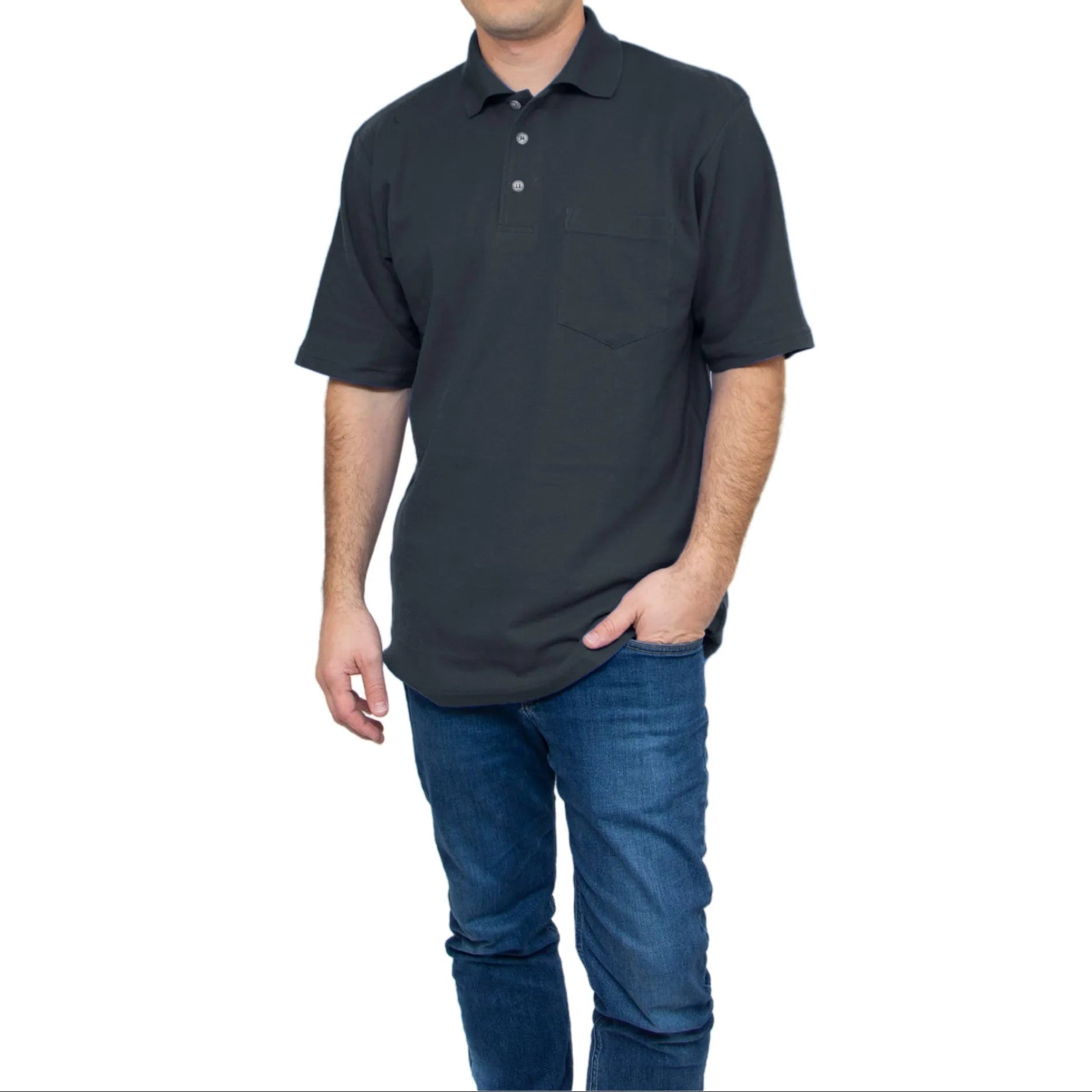All American Clothing Pique Cotton Polo With Pocket