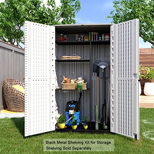 Dark Brown Resin Outdoor Storage Cabinet 52 Cu.ft D8386