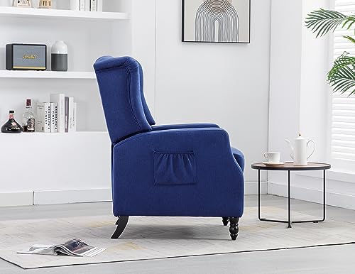 Navy Wingback Recliner Chair Set of 2 M401