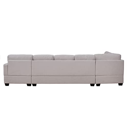 Beige U-Shape Sectional Sofa B6711