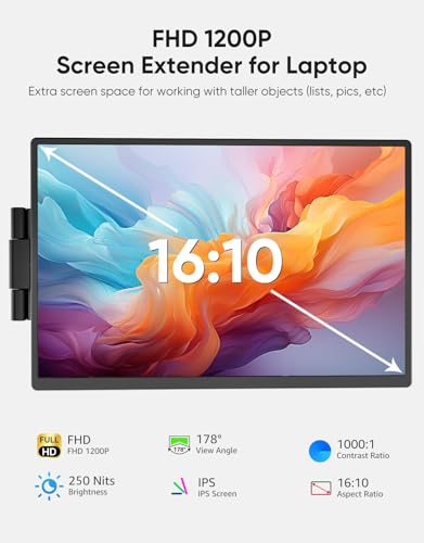 14" FHD 1200P IPS External Portable Monitor U50366