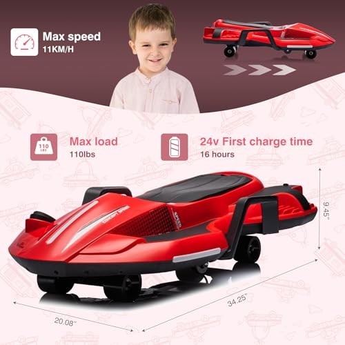 24V Electric Ride On Toy Drift Cart with Side Handlebars C30159