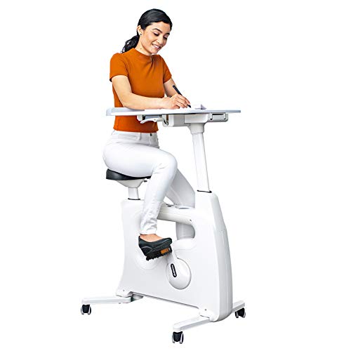 White 3-IN-1 Exercise Bike with Adjustable Resistance LCD Display Seat Desktop O1119