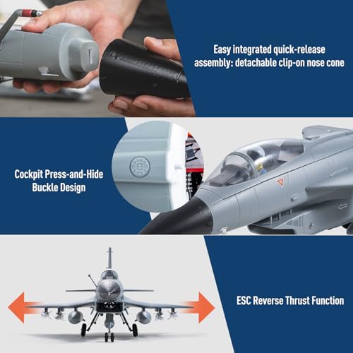 64mm EDF Fighter Jet Remote Control Plane Gray PNP T16102