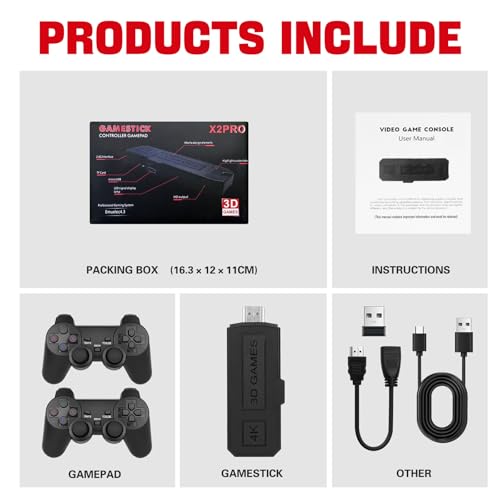 256GB Wireless Retro Gaming Console with 2.4GHz Wireless Controllers M72906